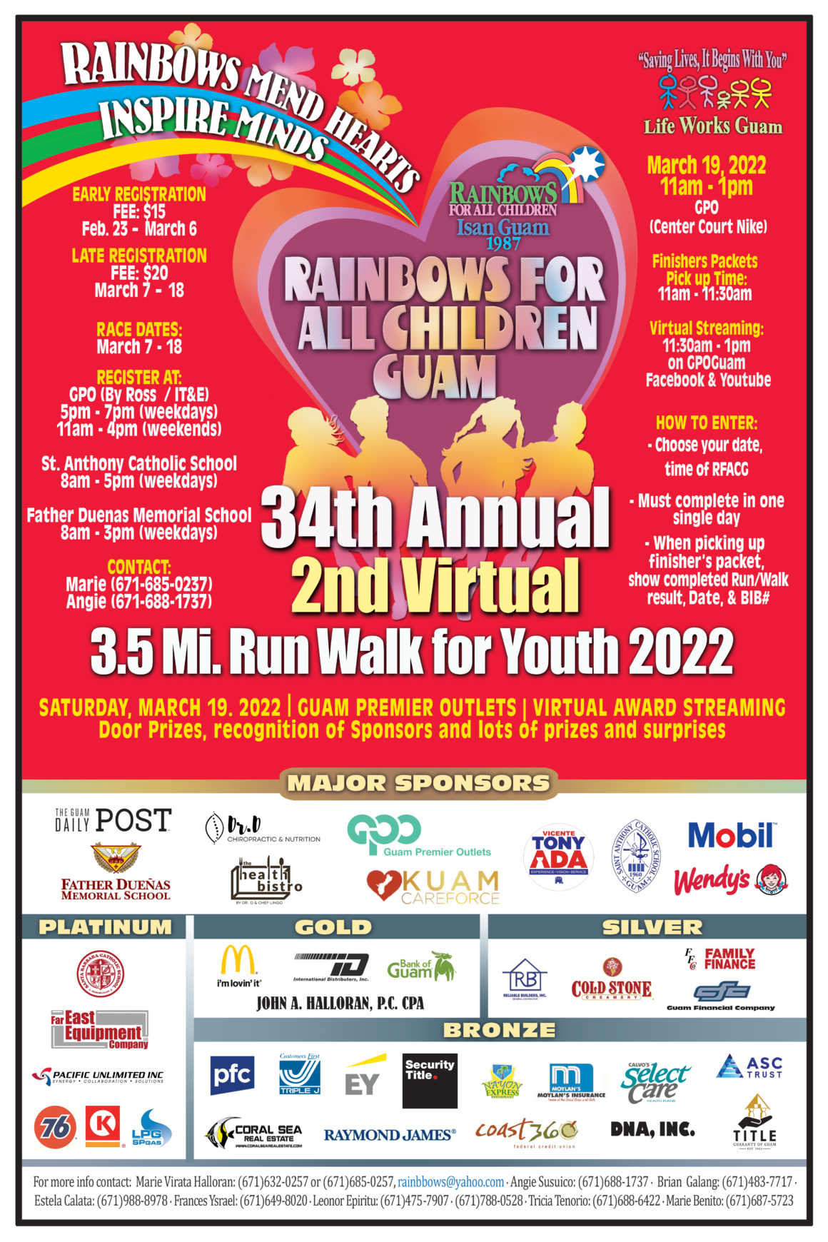 RAINBOWS FOR ALL CHILDREN 34TH ANNUAL 2ND 3.5MI RUN/WALK 2022 - GPO Guam