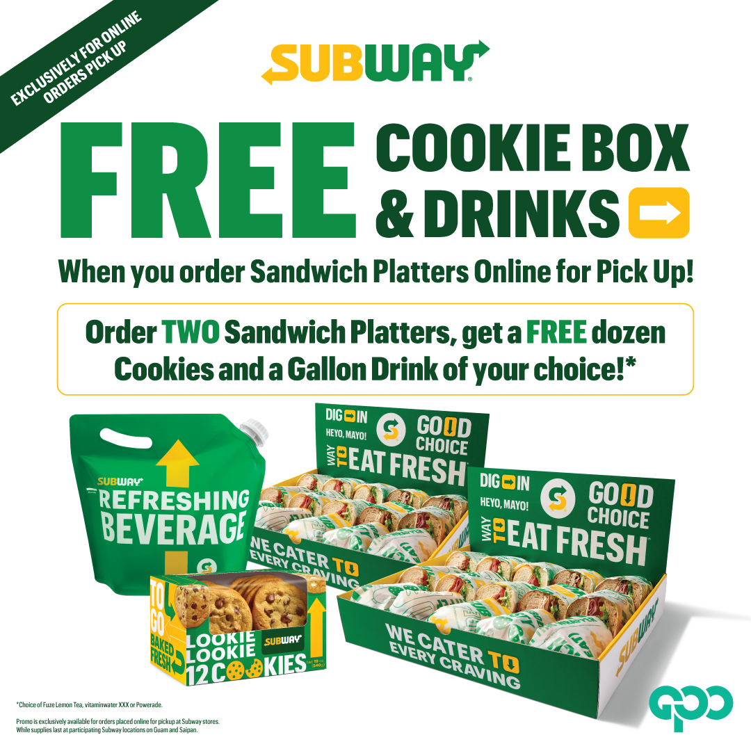 Subway: FREE Gallon Drink and a Box of Subway Cookies